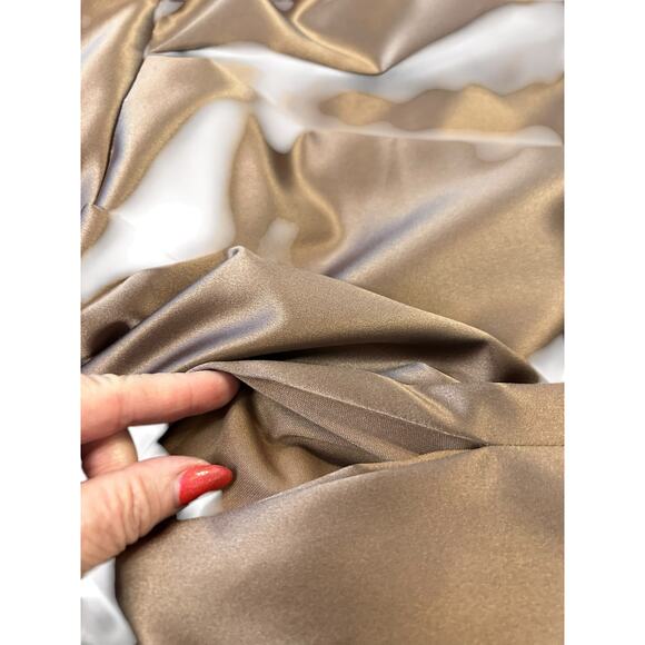 After Six Latte Strapless Satin Tea Length Cocktail Dress - Size 16 - Picture 11 of 13